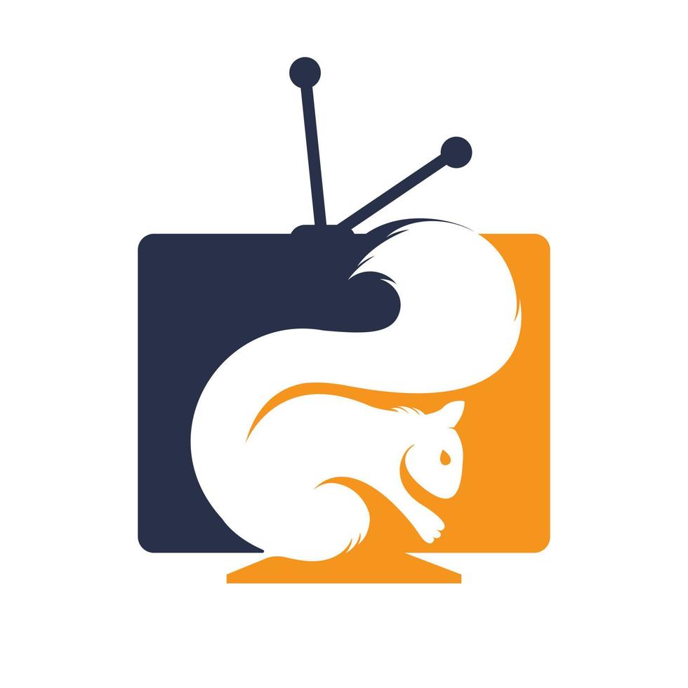 scoiattolo tv logo design modello. televisione scoiattolo vettore, mobile App e modello. vettore
