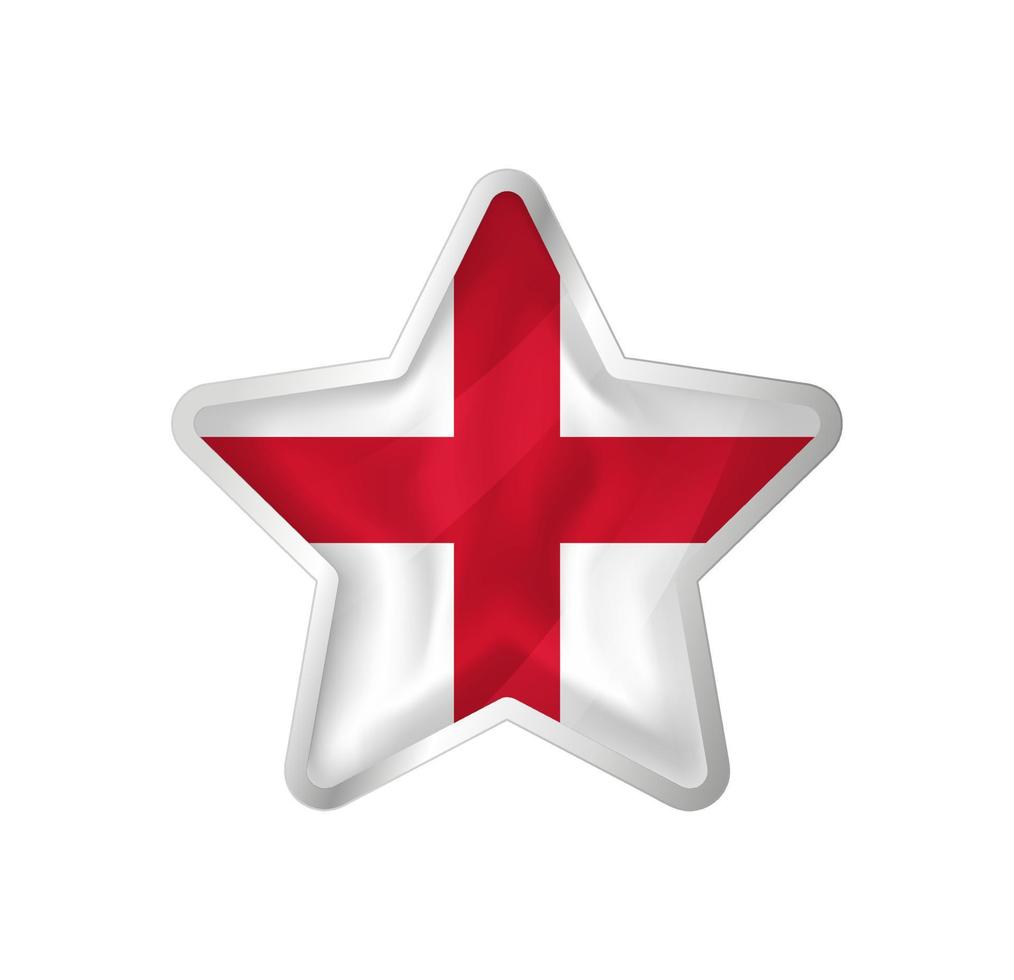 Inghilterra bandiera nel stella. pulsante stella e bandiera modello. facile la modifica e vettore nel gruppi. nazionale bandiera vettore illustrazione su bianca sfondo.