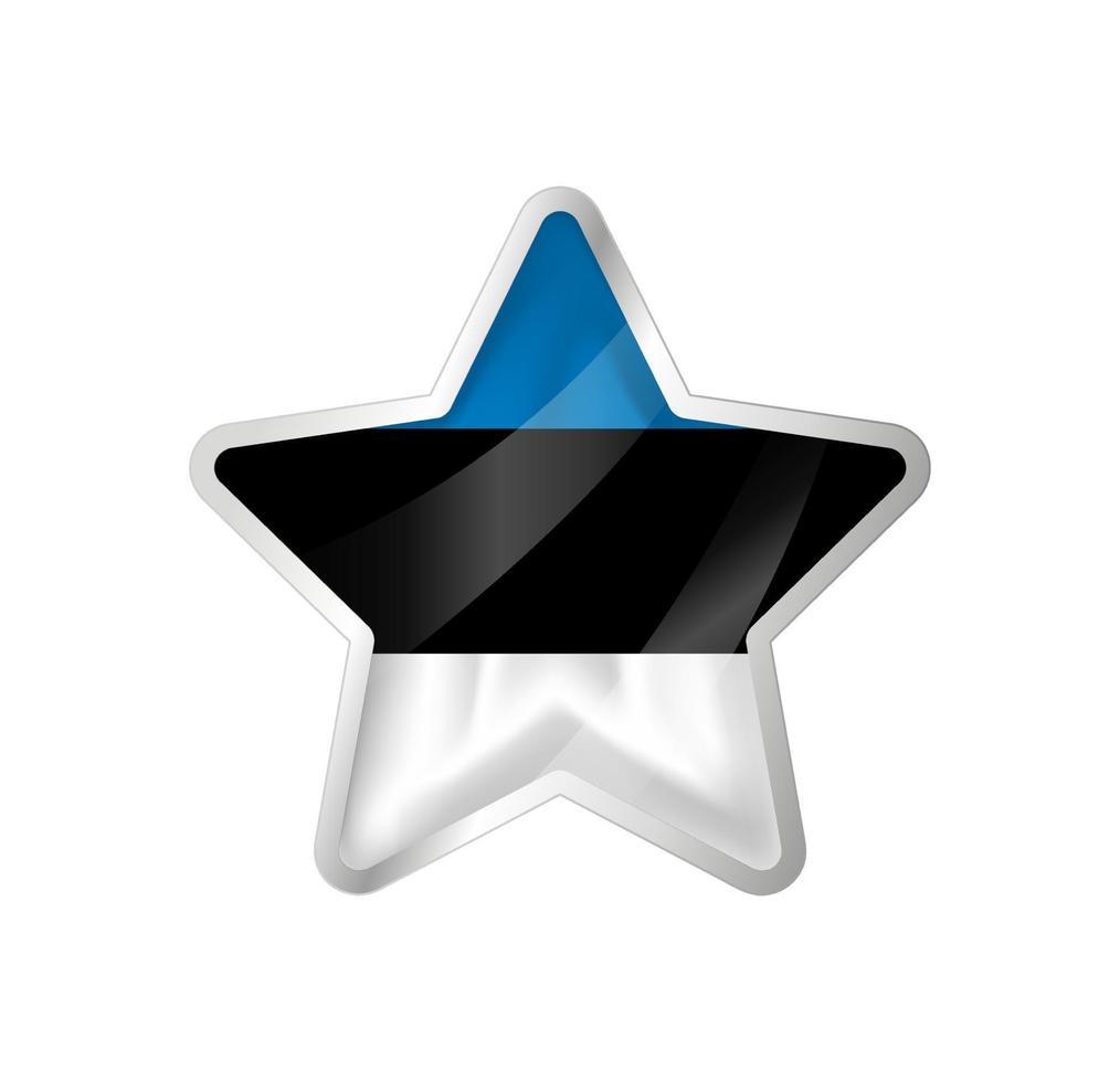 Estonia bandiera nel stella. pulsante stella e bandiera modello. facile la modifica e vettore nel gruppi. nazionale bandiera vettore illustrazione su bianca sfondo.