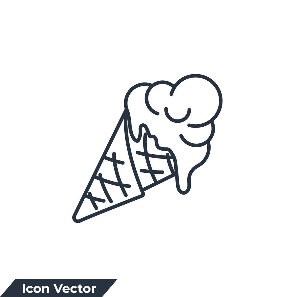 ghiaccio crema cono icona logo vettore illustrazione. ghiaccio crema simbolo modello per grafico e ragnatela design collezione