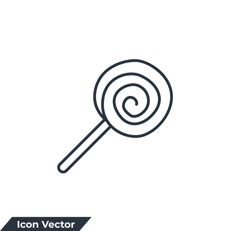 lecca-lecca icona logo vettore illustrazione. spirale lecca-lecca simbolo modello per grafico e ragnatela design collezione