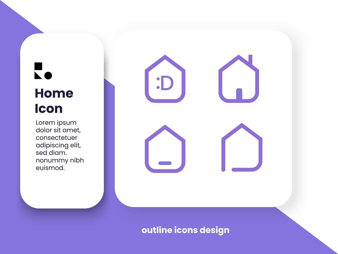 casa icona design concetto per semplice interfaccia design con un' varietà di quattro icona design concetti vettore