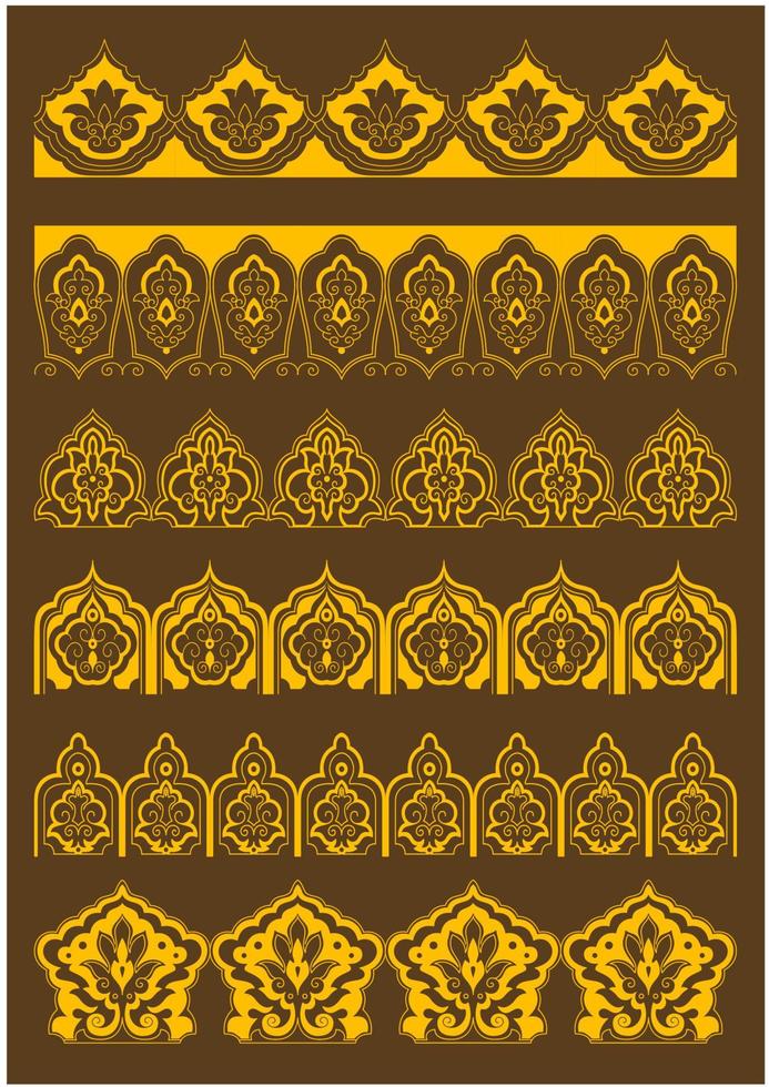 arabesco frontiere con persiano floreale ornamenti vettore