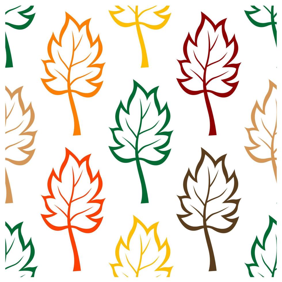senza soluzione di continuità sfondo modello di colorato le foglie vettore