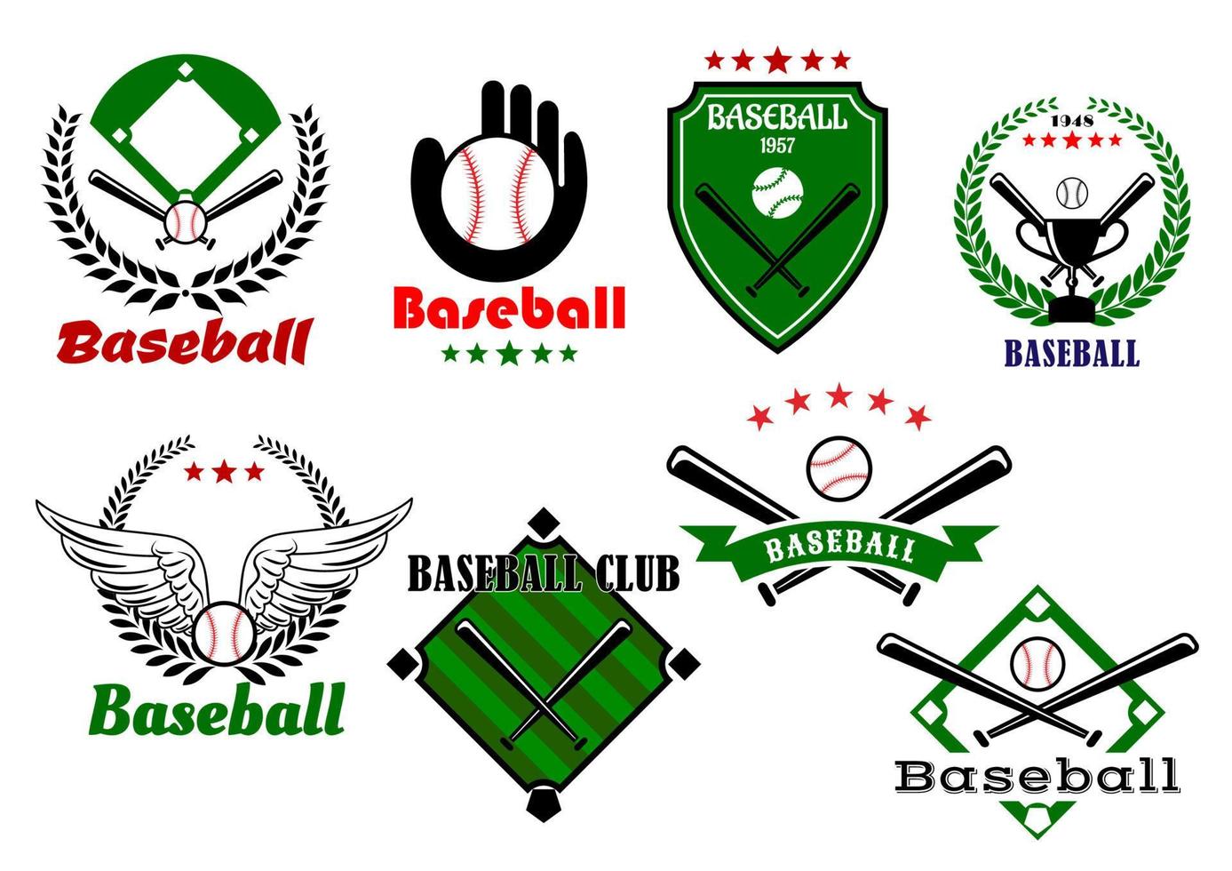 creativo baseball gli sport emblemi e simboli vettore