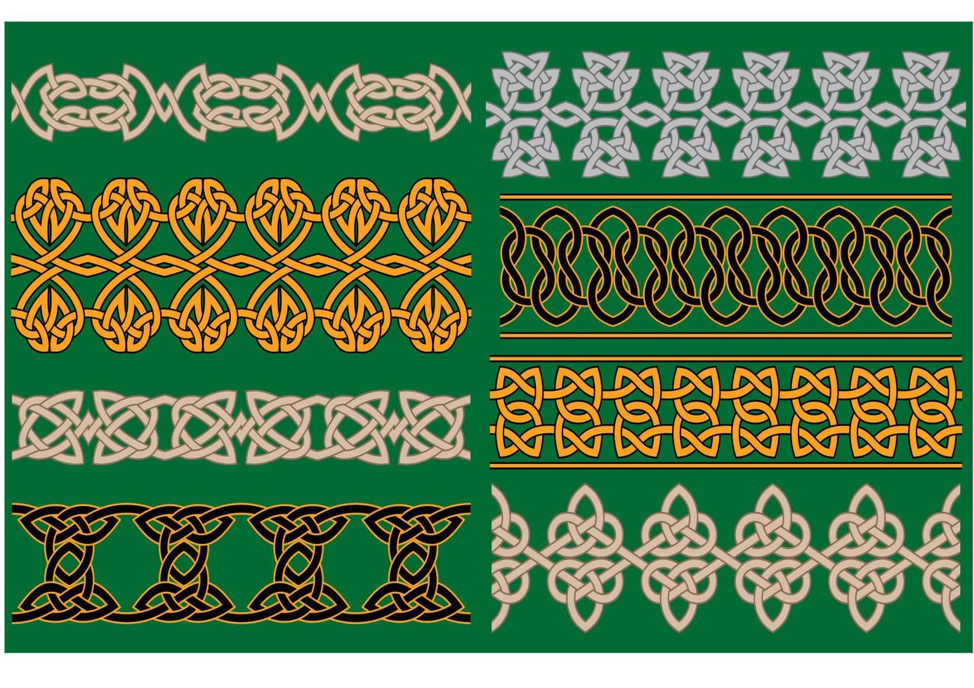 celtico lineare frontiere e ornamenti vettore