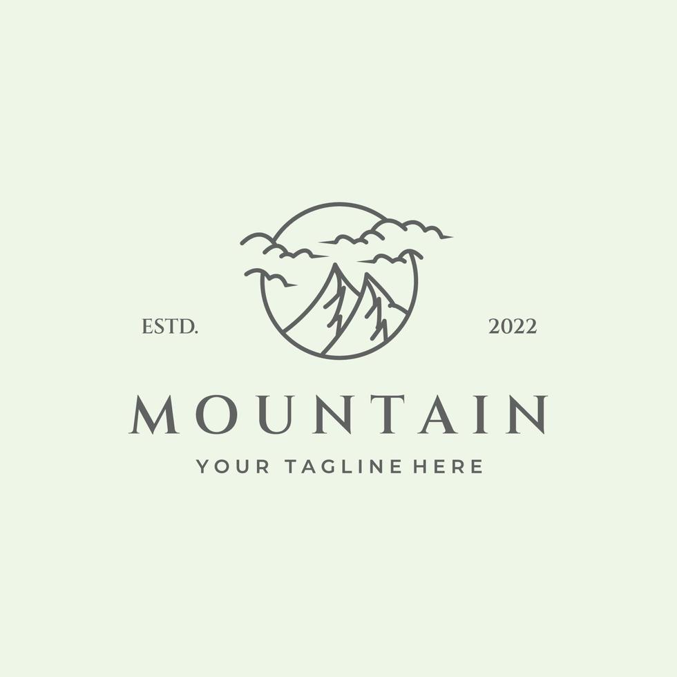 collina avventura logo montagna linea arte simbolo vettore