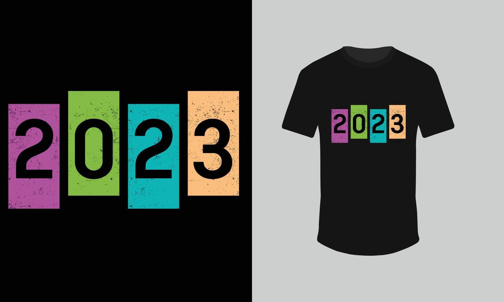 felice anno nuovo 2023 t-shirt design vettore