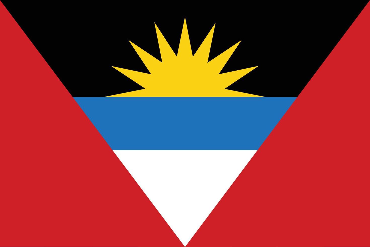 il nazionale bandiera di amtigua e berbuda con corretta proporzione e ufficiale colore vettore