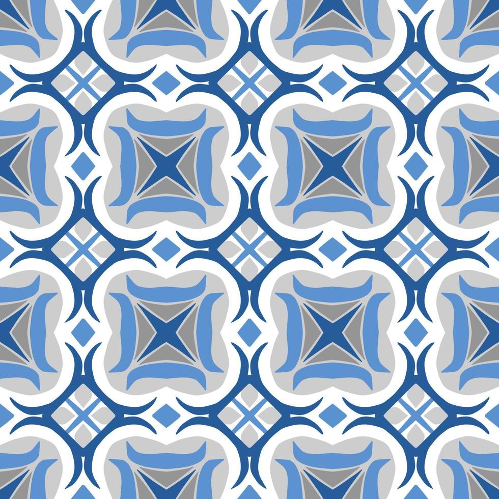 blu tono gallone zigzag modello design con azteco stile. senza soluzione di continuità gallone modello. vettore illustrazione.