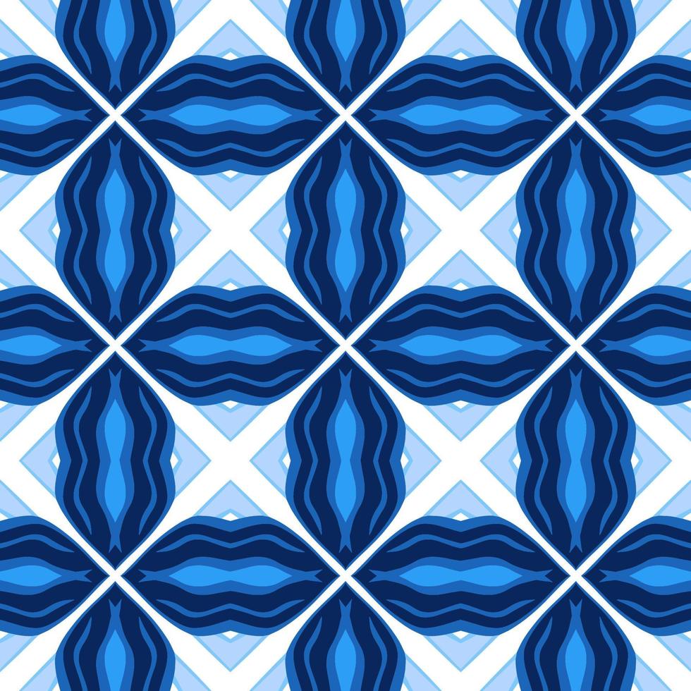 blu tono gallone zigzag modello design con azteco stile. senza soluzione di continuità gallone modello. vettore illustrazione.