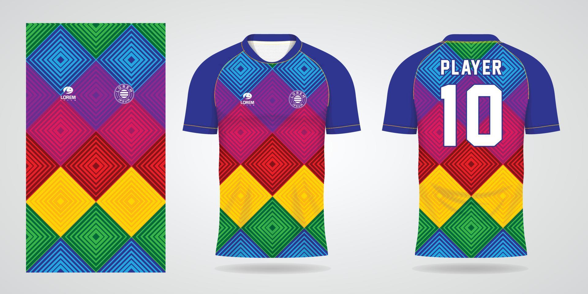 modello di design sportivo in jersey di calcio colorato vettore