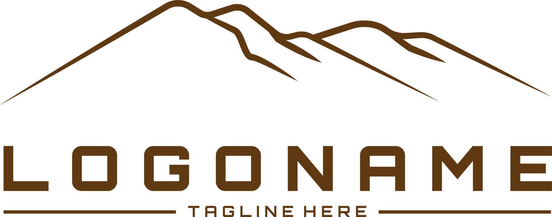 montagna all'aperto linea logo professionista vettore