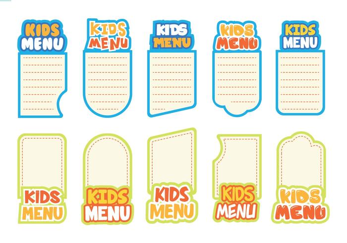 Vettore di menu per bambini gratis