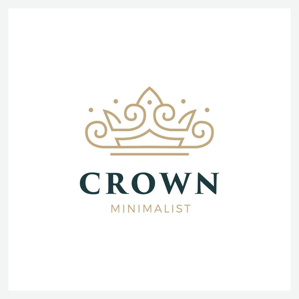 corona logo e simbolo modello illustrazione icona moderno e minimalista vettore