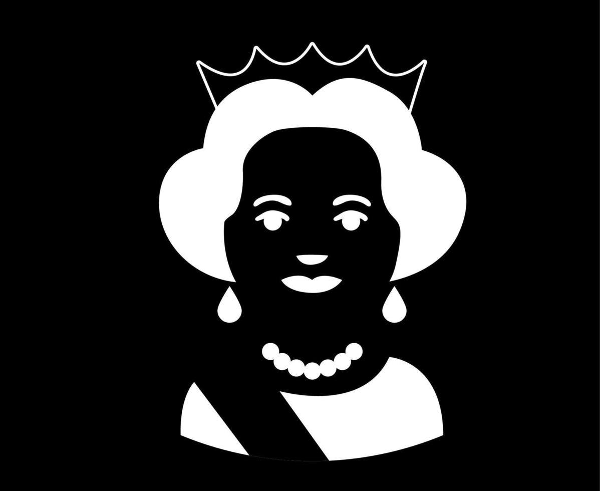 Regina Elisabetta viso ritratto Britannico unito regno 1926 2022 nazionale Europa nazione vettore illustrazione astratto design nero e bianca