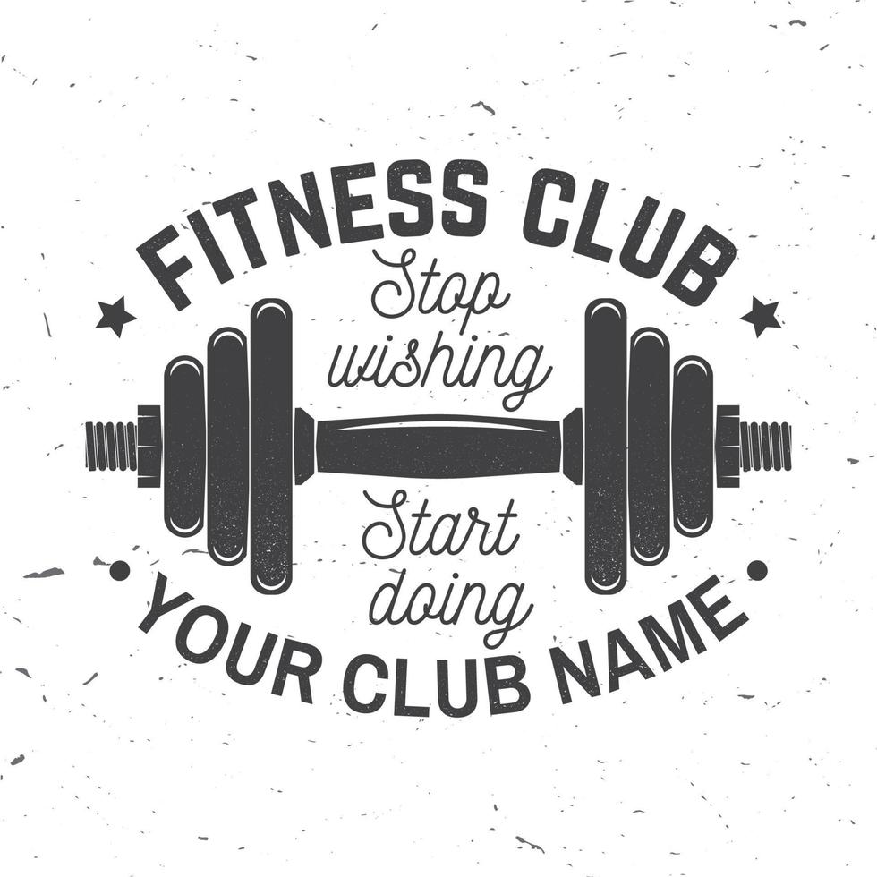 fitness club distintivo. fermare desiderando inizio facendo. vettore illustrazione.