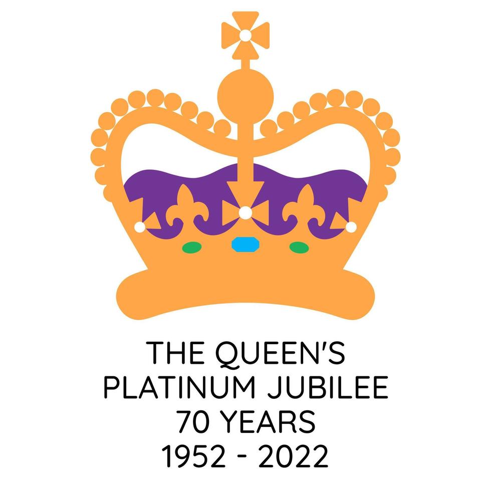 bandiera di il della regina platino giubileo. 1952-2022. il Regina volontà diventare il primo Britannico monarca per celebrare un' platino giubileo dopo 70 anni di servizio. vettore
