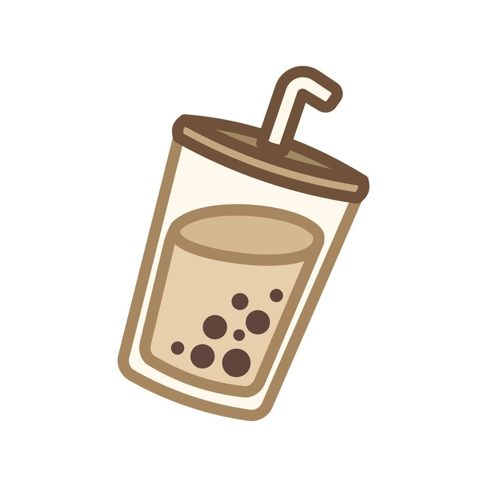 carino latte tè icona logo clipart vettore