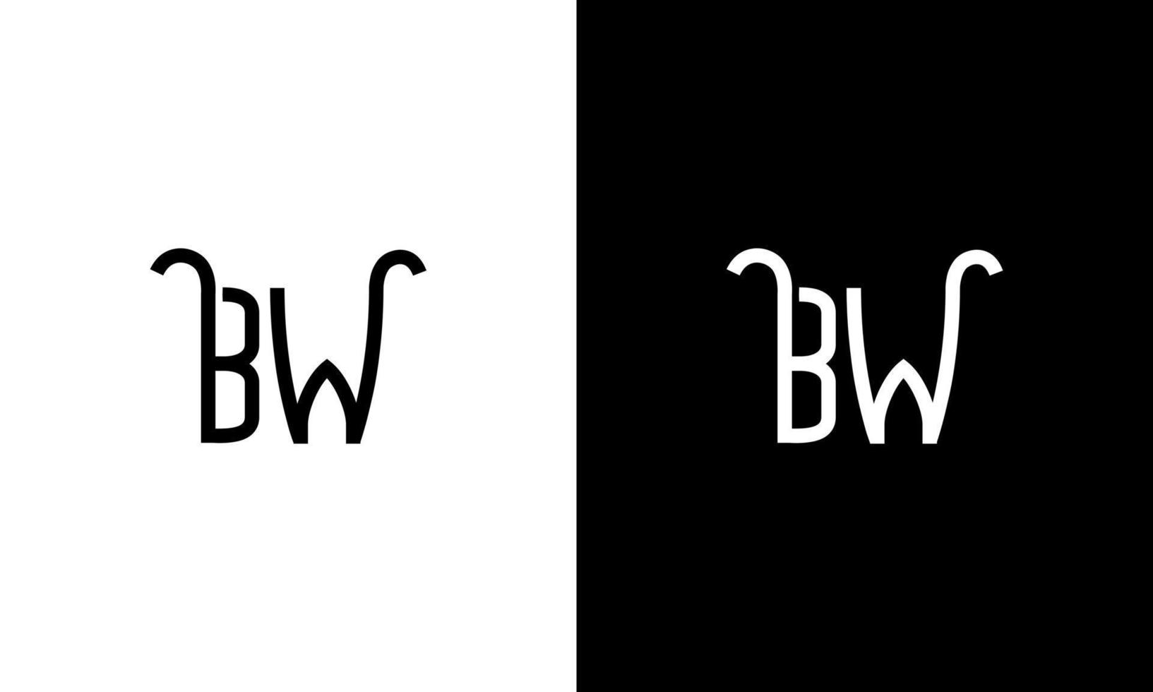 bw logo design. lettera bw logo design. bw logo icona design nel nero e bianca colori gratuito vettore modello.