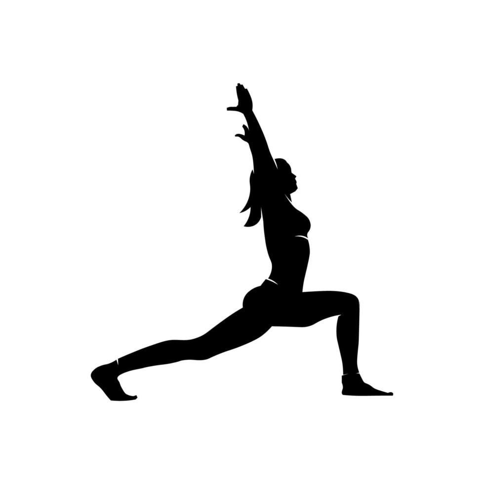 silhouette yoga posa. un' movimento per rilassare vettore