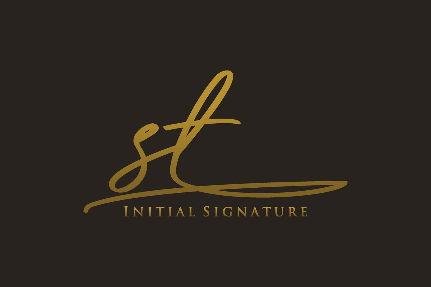 iniziale st lettera firma logo modello elegante design logo. mano disegnato calligrafia lettering vettore illustrazione.