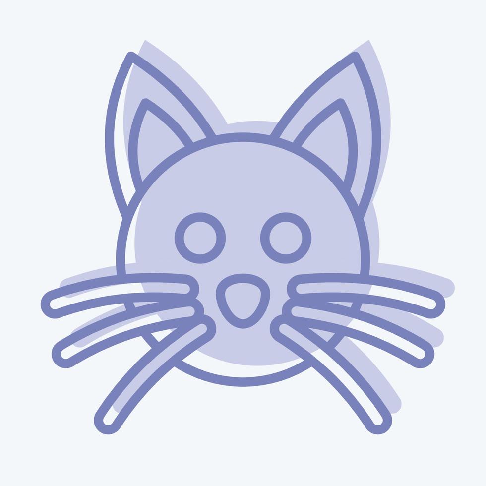 icona gatto. relazionato per animale testa simbolo. Due tono stile. semplice design modificabile. semplice illustrazione. carino. formazione scolastica vettore