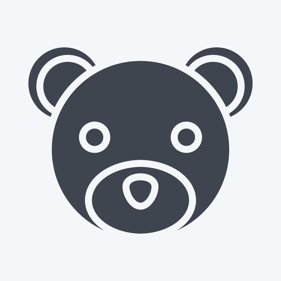 icona orso. relazionato per animale testa simbolo. glifo stile. semplice design modificabile. semplice illustrazione. carino. formazione scolastica vettore