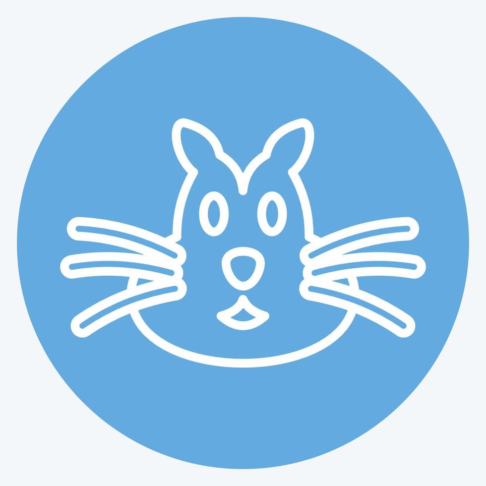 icona scoiattolo. relazionato per animale testa simbolo. blu occhi stile. semplice design modificabile. semplice illustrazione. carino. formazione scolastica vettore
