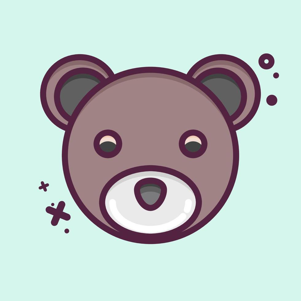 icona orso. relazionato per animale testa simbolo. mbe stile. semplice design modificabile. semplice illustrazione. carino. formazione scolastica vettore