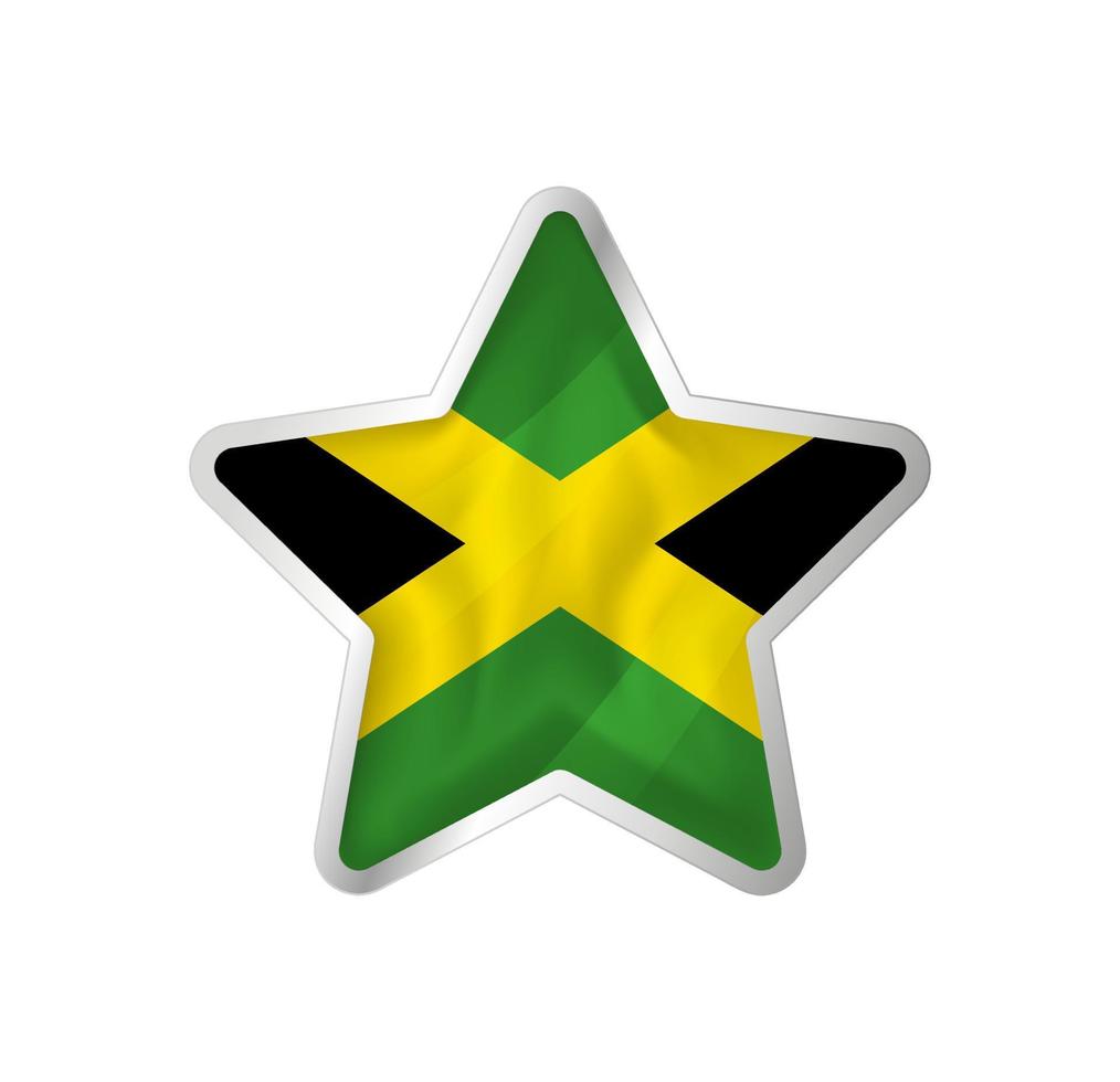 Giamaica bandiera nel stella. pulsante stella e bandiera modello. facile la modifica e vettore nel gruppi. nazionale bandiera vettore illustrazione su bianca sfondo.