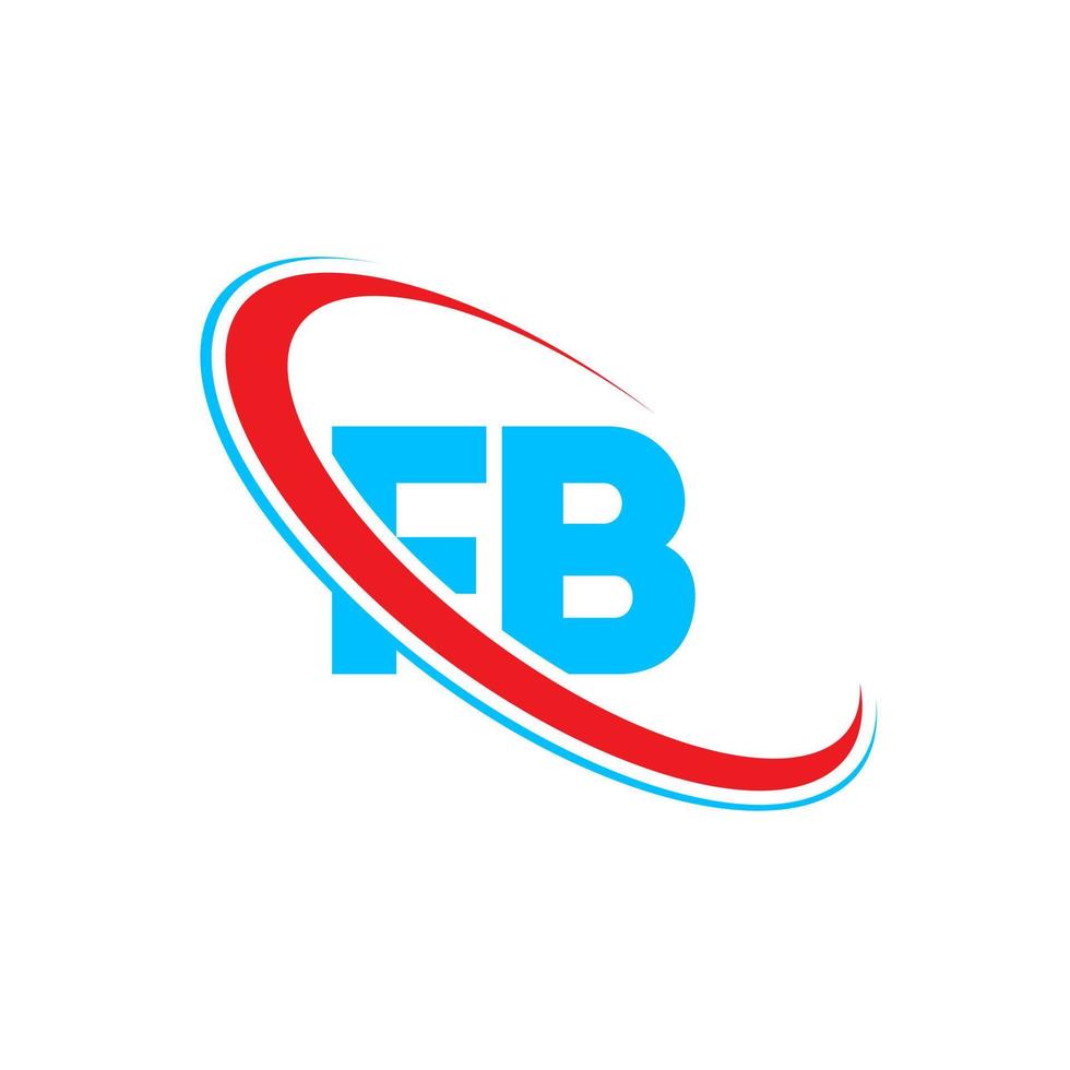 fb logo. fb design. blu e rosso fb lettera. fb lettera logo design. iniziale lettera fb connesso cerchio maiuscolo monogramma logo. vettore