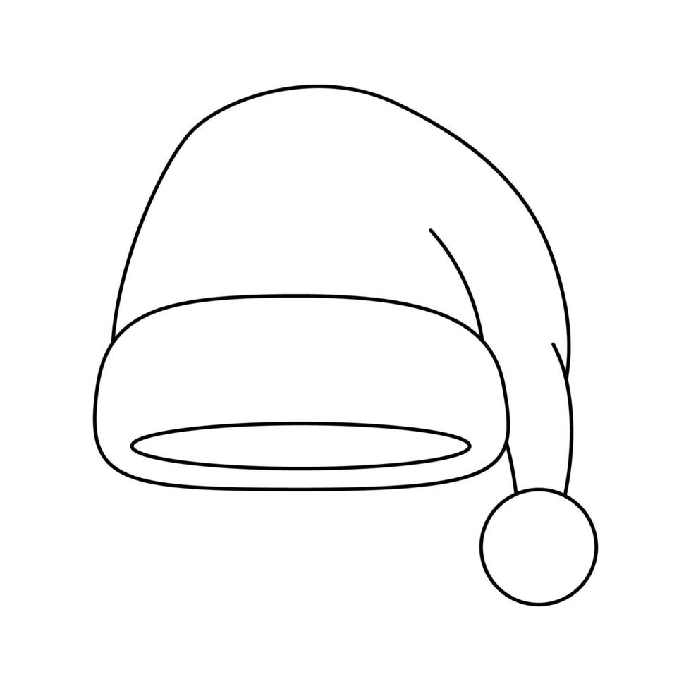 colorazione pagina con Santa cappello per bambini vettore