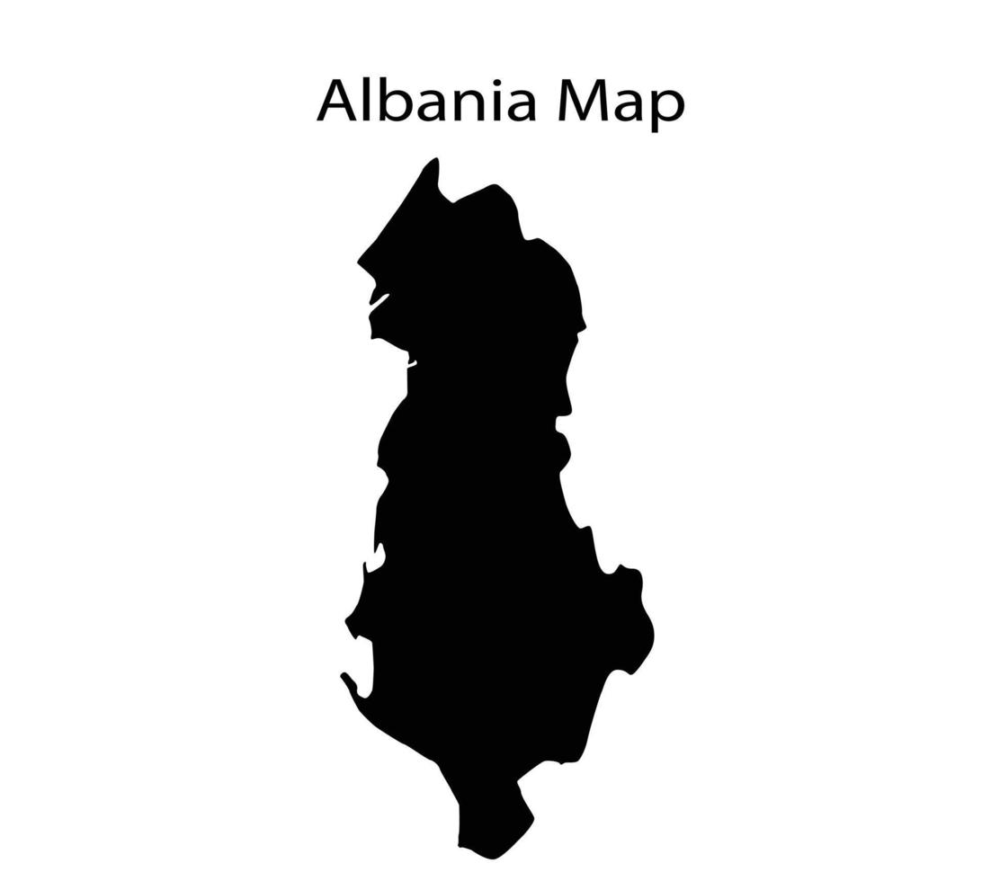 Albania carta geografica silhouette vettore illustrazione nel bianca sfondo
