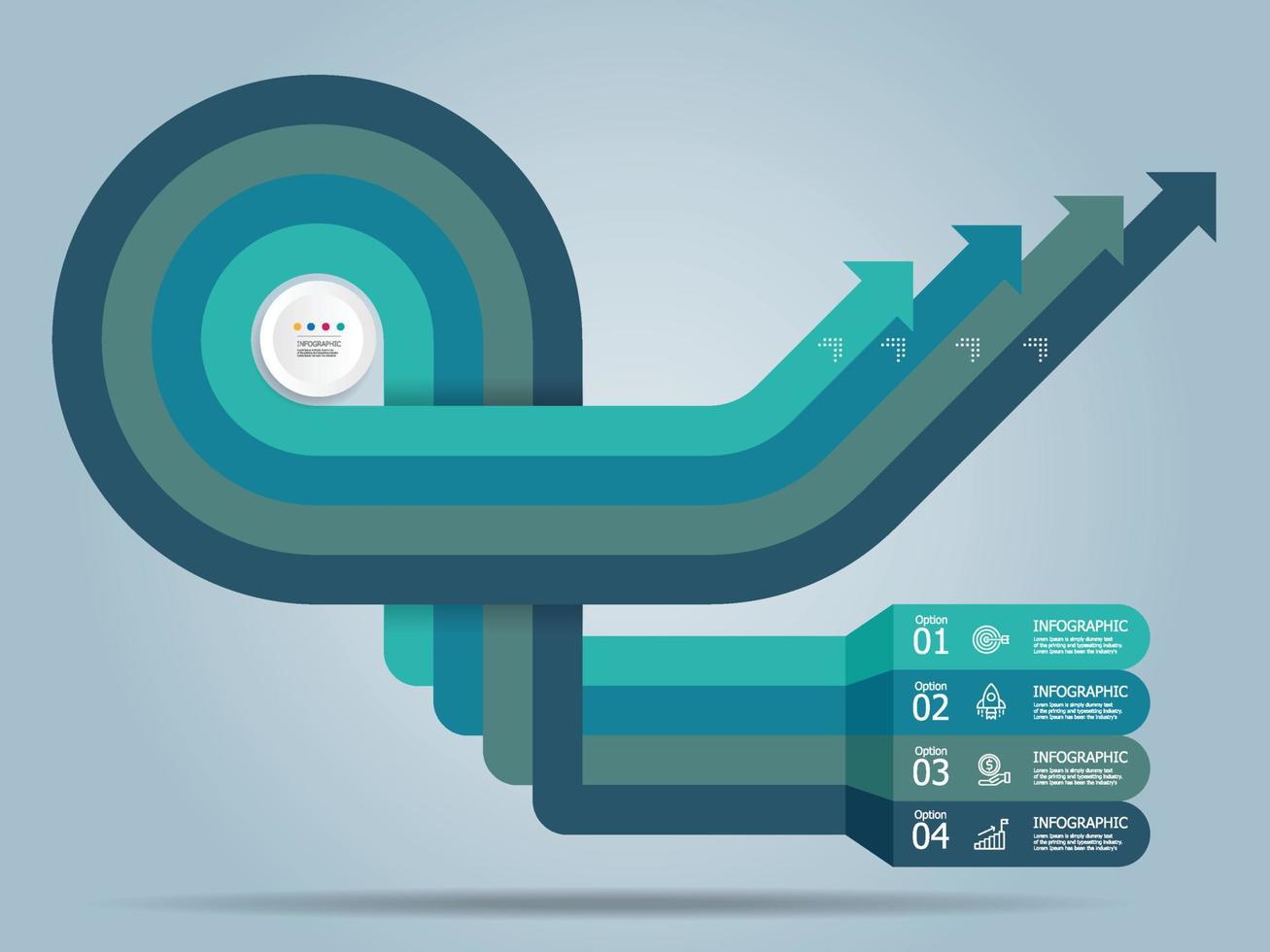 cerchio il giro freccia attività commerciale Infografica elemento presentazione vettore