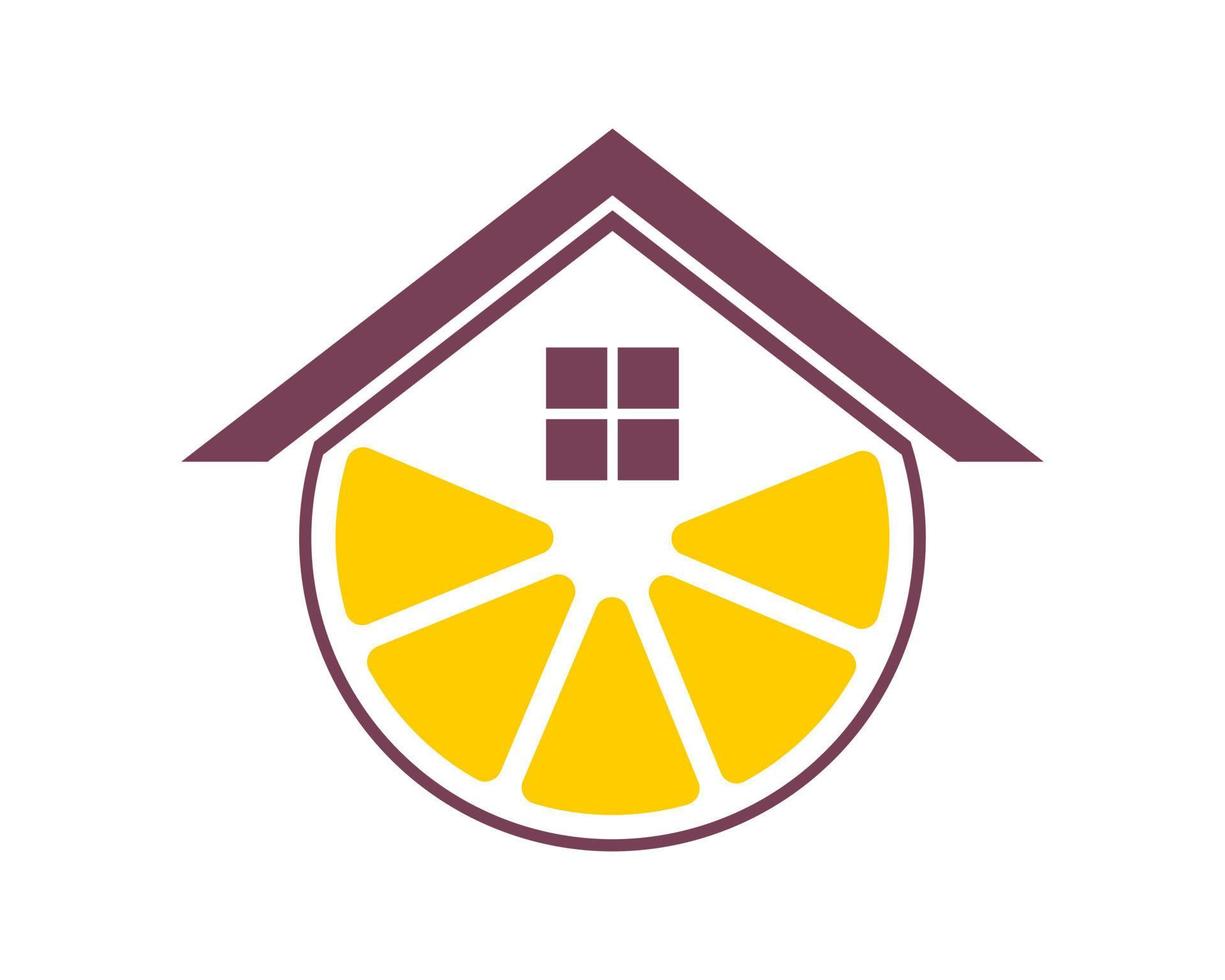Casa con Limone frutta dentro vettore