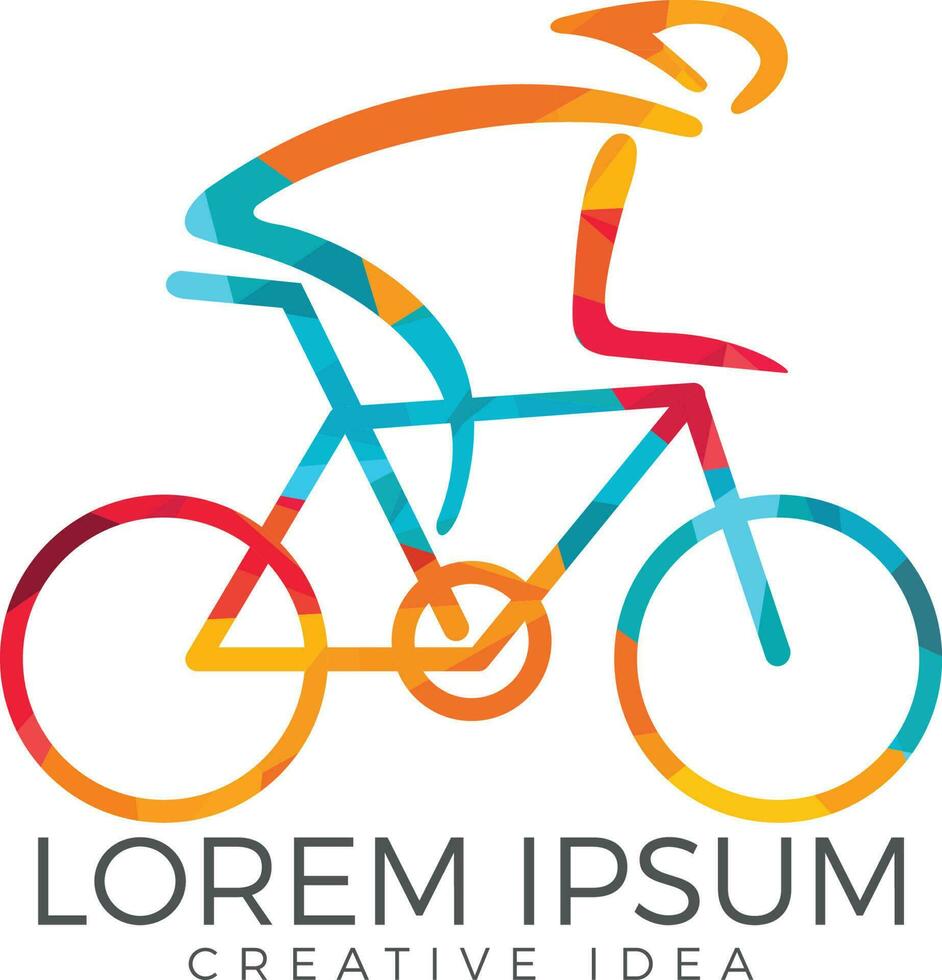 bicicletta logo design. ciclo sport identità. vettore