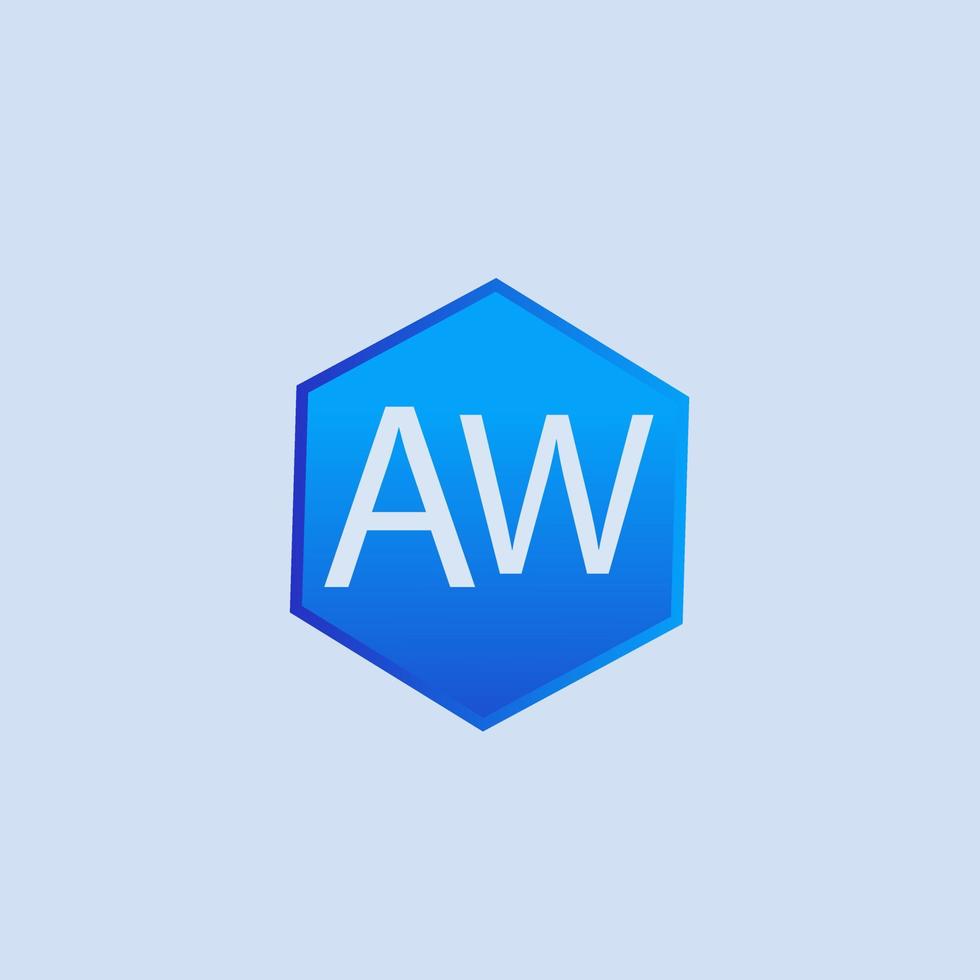 aw blu logo design per azienda vettore