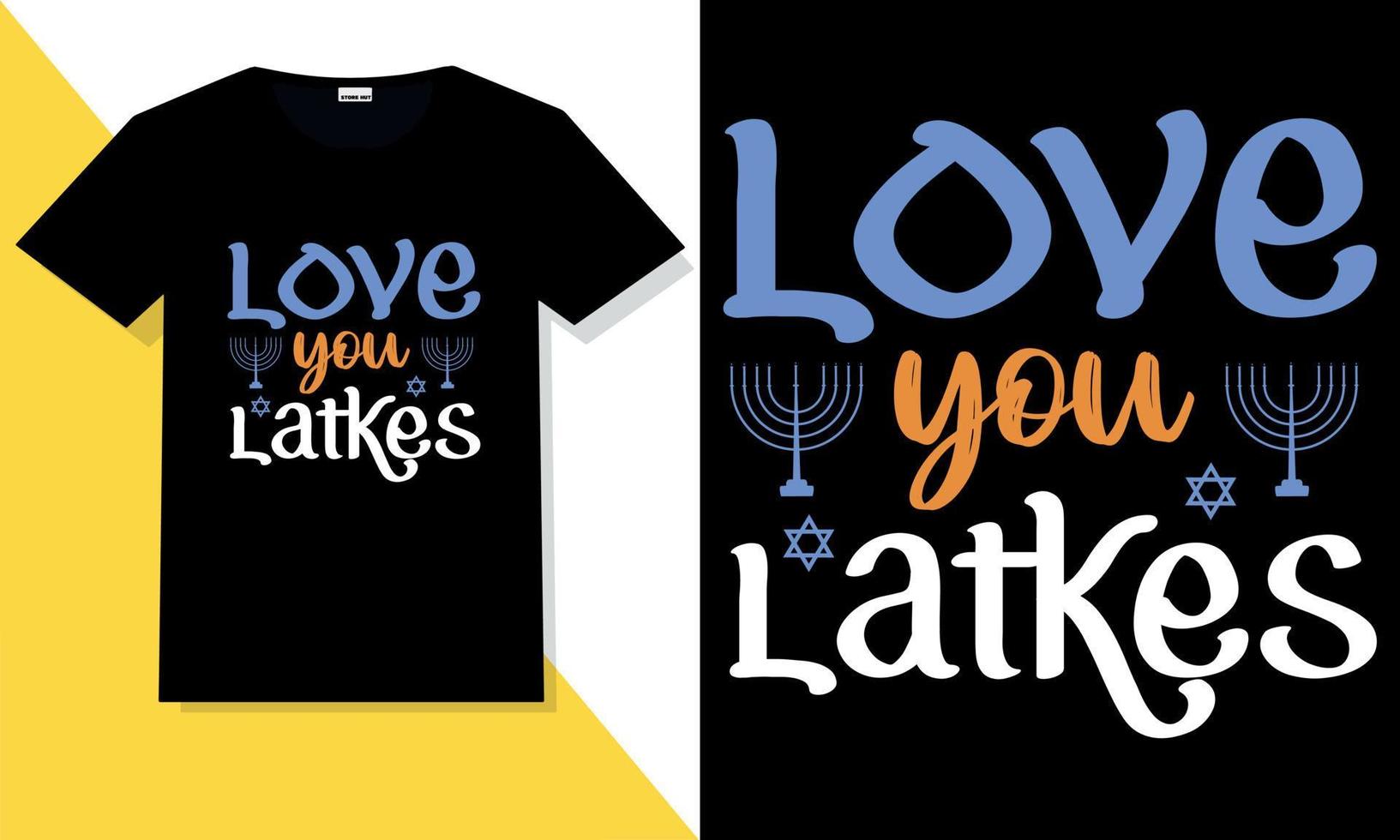 hanukkah t camicia vettore. hanukkah mano lettering vettore