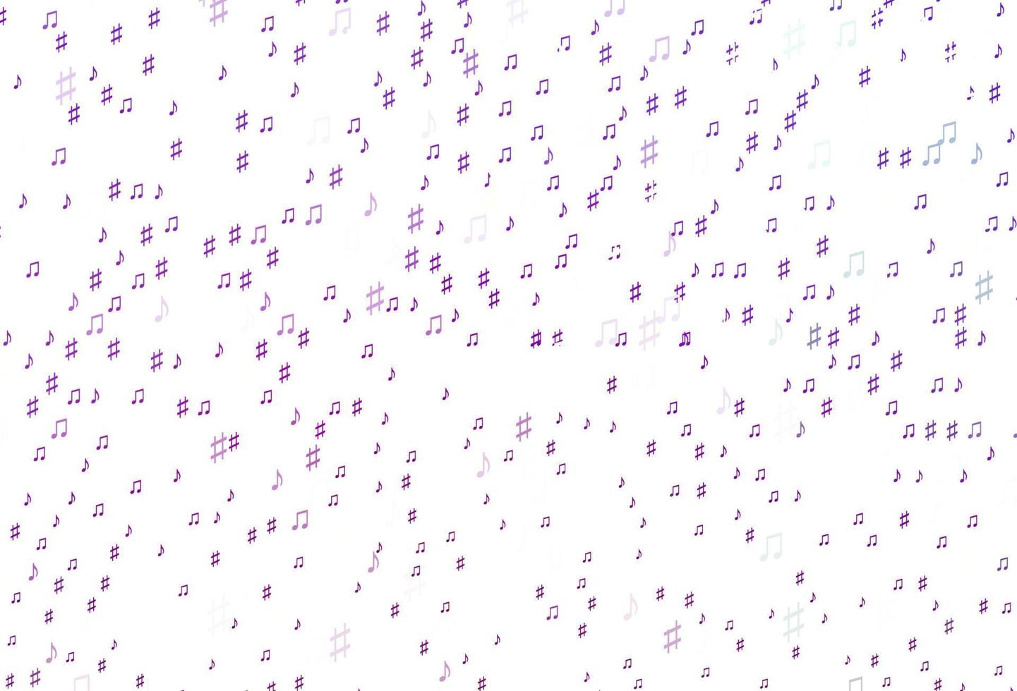 sfondo vettoriale viola chiaro con simboli musicali.
