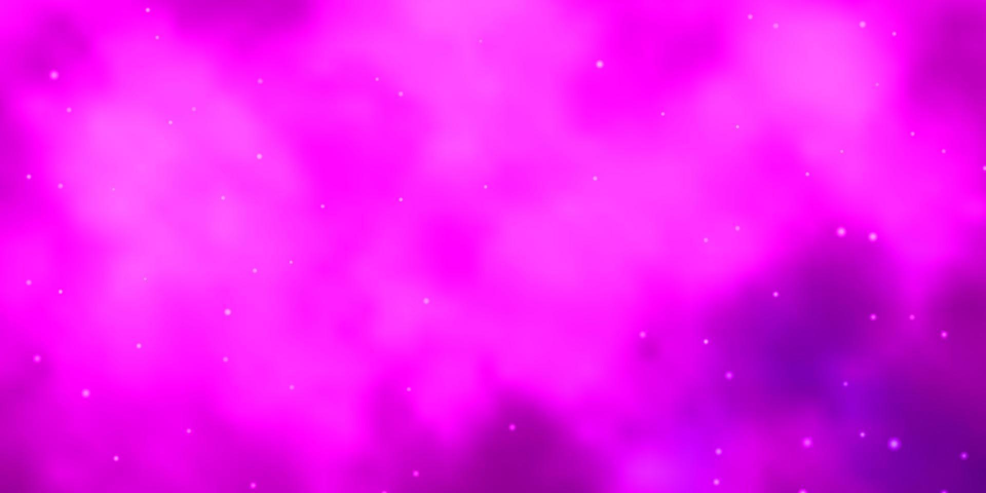 sfondo vettoriale rosa chiaro con stelle piccole e grandi.
