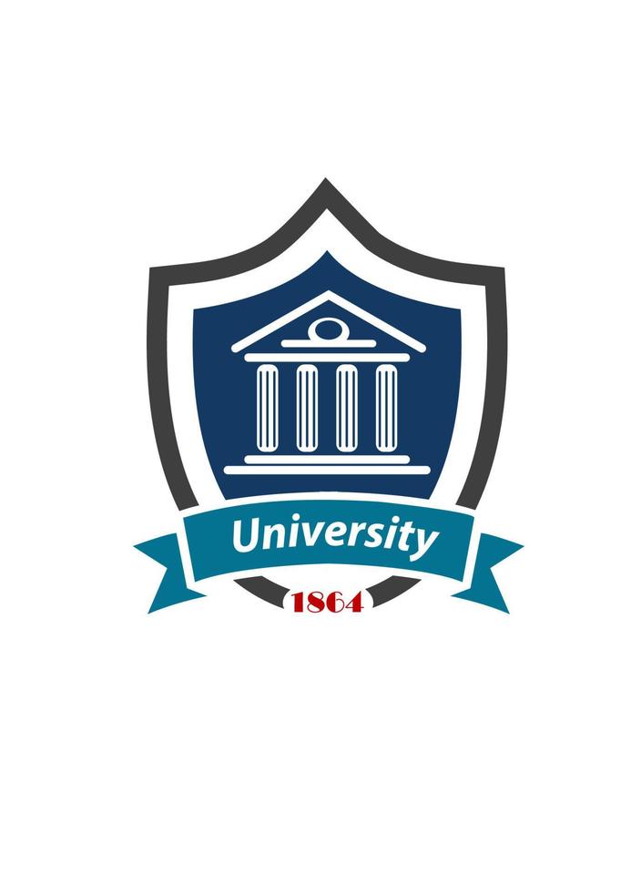 Università formazione scolastica emblema vettore