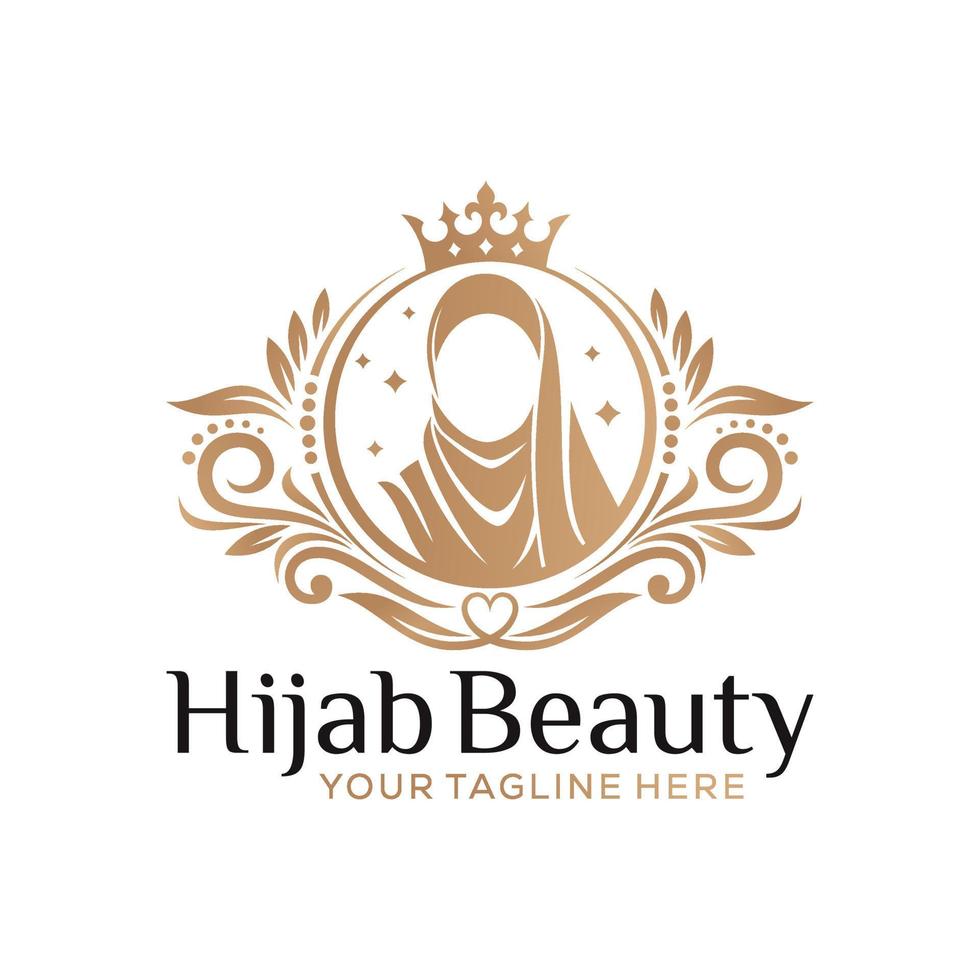 lusso hijab bellezza vettore logo modello