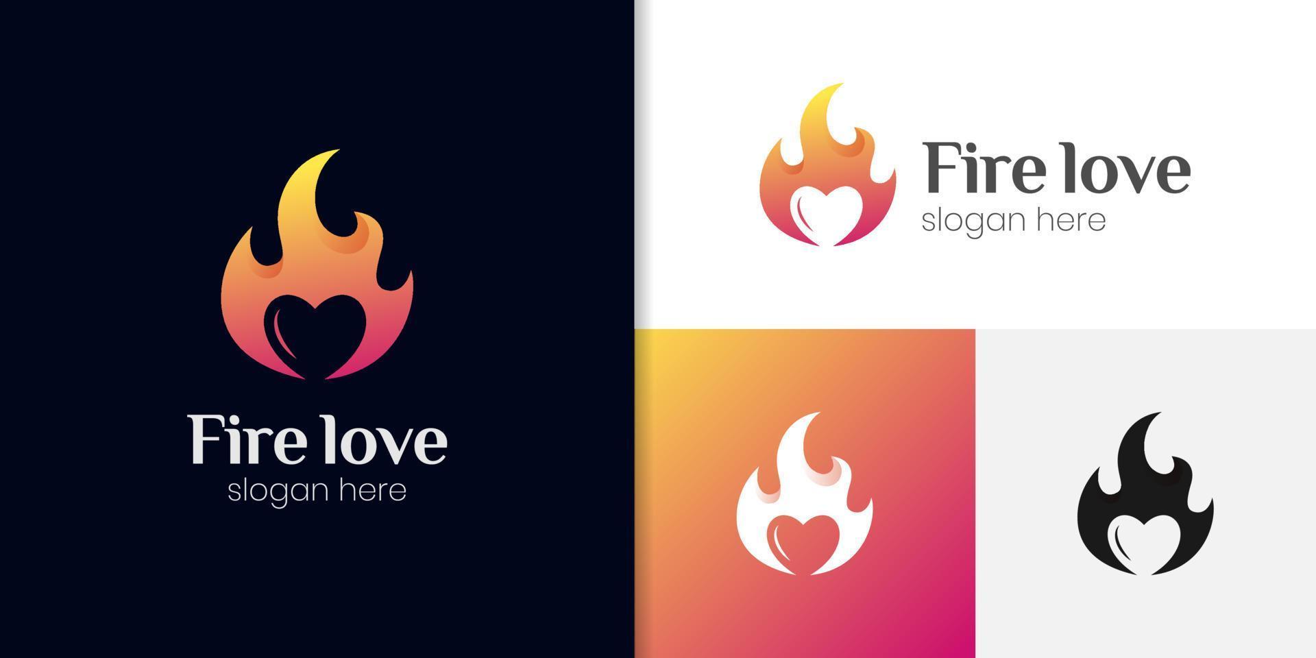 astratto amore di fiamma o fuoco logo disegno, con il energia di amore simbolo icona design vettore elemento