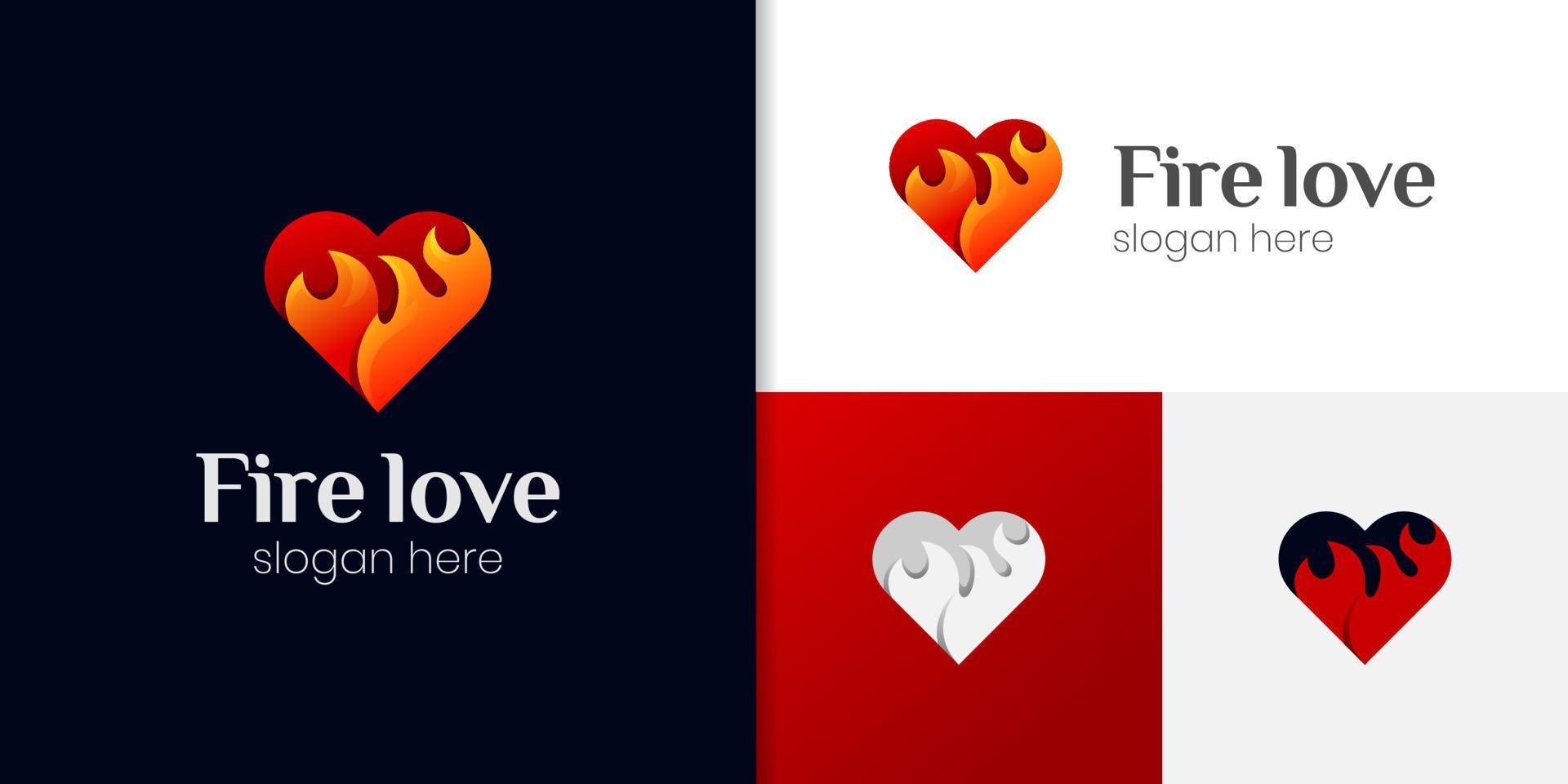 astratto amore di fiamma o fuoco logo disegno, con il energia di amore simbolo icona design vettore elemento