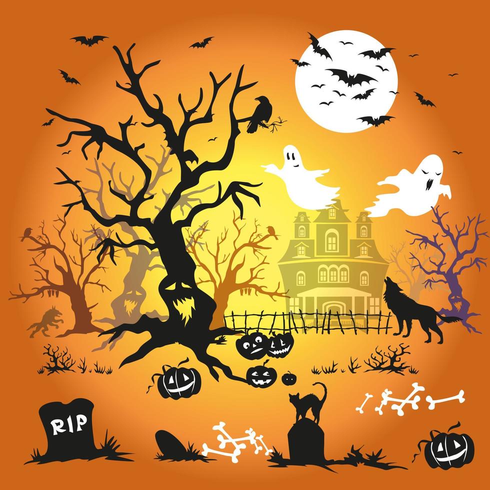Halloween tema vettore illustrazione 2