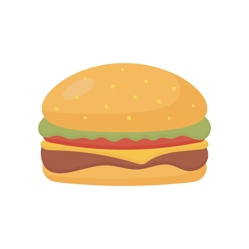 delizioso hamburger. vettore illustrazione su un' bianca sfondo. per menù, manifesti, striscioni, stampa su il pacchetto, stampa su Abiti, tessuto, sfondo.