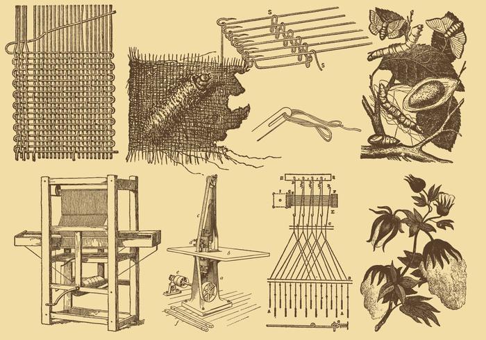 Disegni di industria tessile vettore