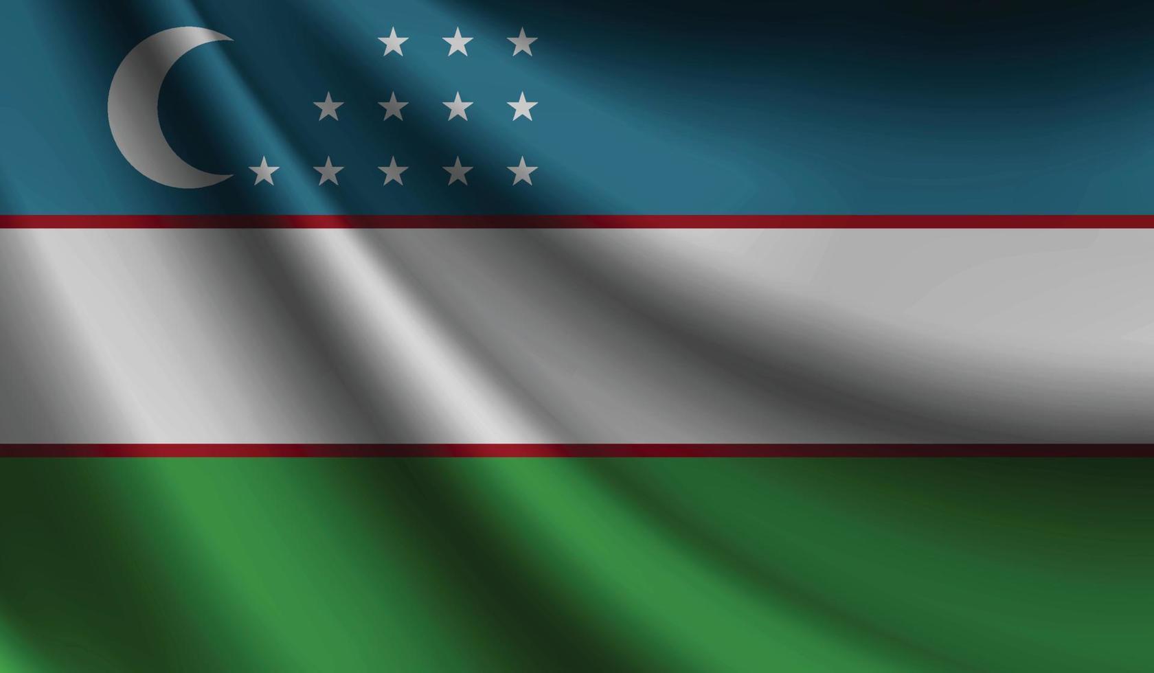 Uzbekistan bandiera agitando sfondo per patriottico e nazionale design vettore