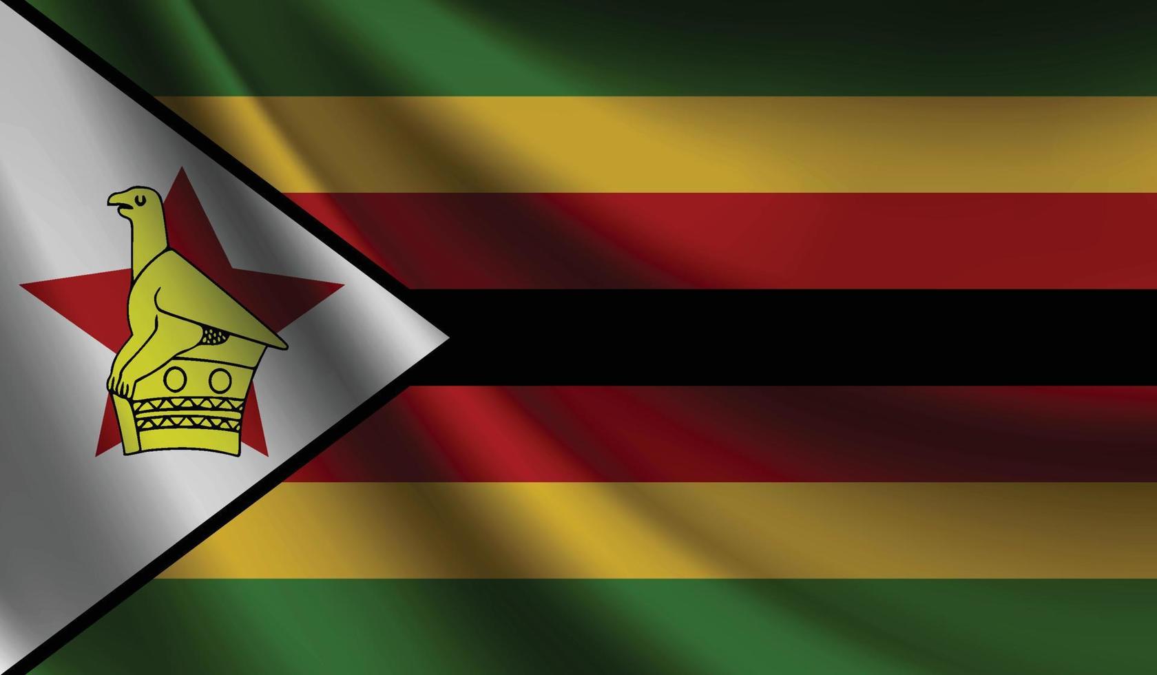 Zimbabwe bandiera agitando sfondo per patriottico e nazionale design vettore